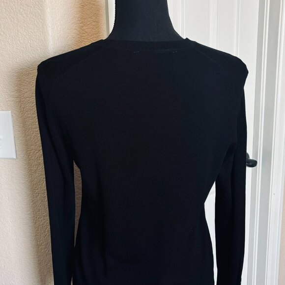 ZARA long sleeve black sweater with 4 gold buttons on wrists - Picture 3 of 5